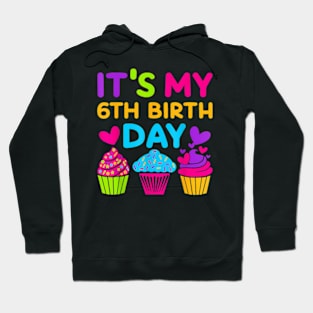 6 Years Old Rainbow Girls 6Th Birthday For Girls Kids Hoodie